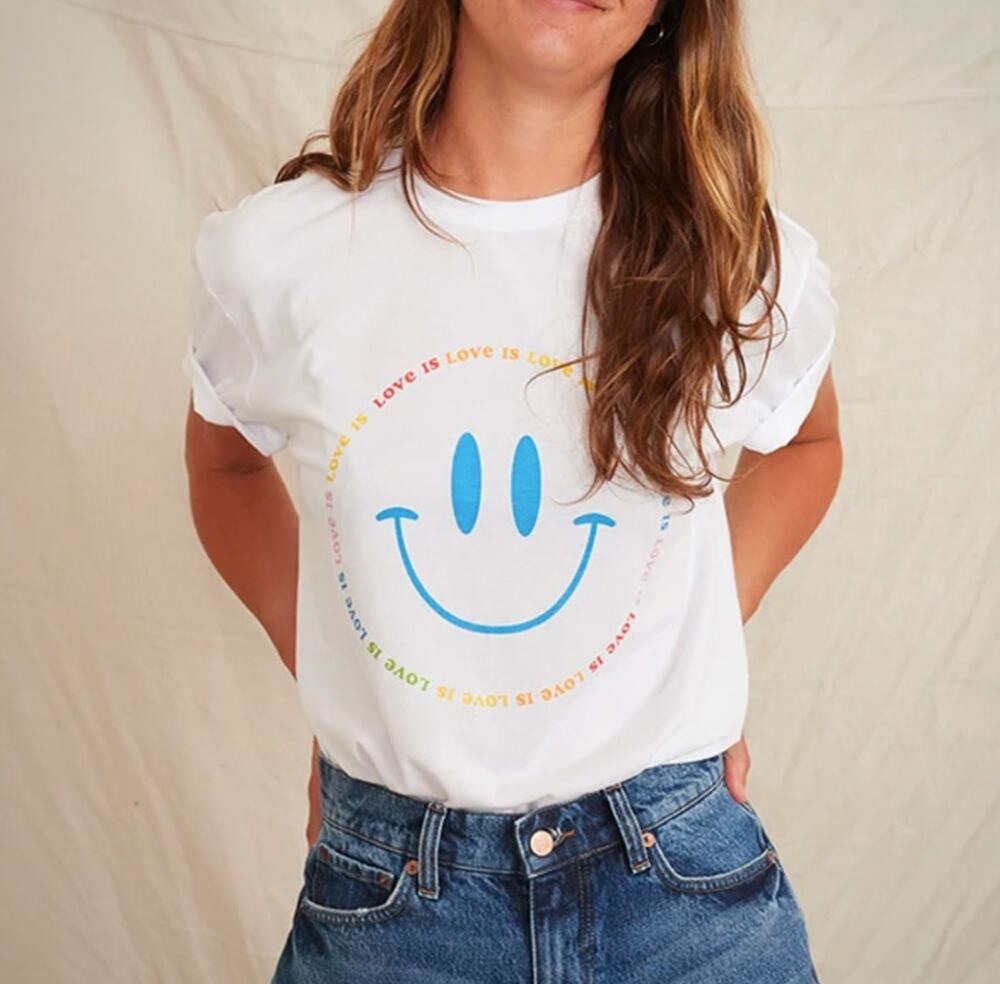 Marine Layer White Multicolor Love is Love Pride Tee T-Shirt Unisex size Small